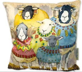 ベルベット クッションカバー Sheep in Sweaters