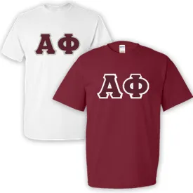 Alpha Phi Lettered T-Shirt, 2-Pack Bundle Deal - G500 (2) - TWILL