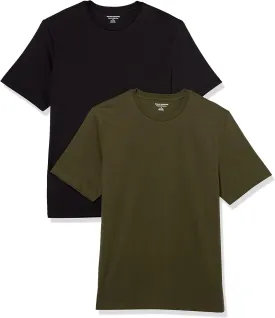 Amazon Essentials Men's Cotton Regular-Fit Short-Sleeve Crewneck T-Shirt, Pack of 2