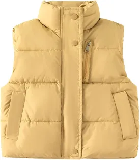Baby Boy Girl Puffer Vest Coats Kids Sleeveless Jacket Full Zip Waistcoat Fleece Lined Light Gilet Outwear