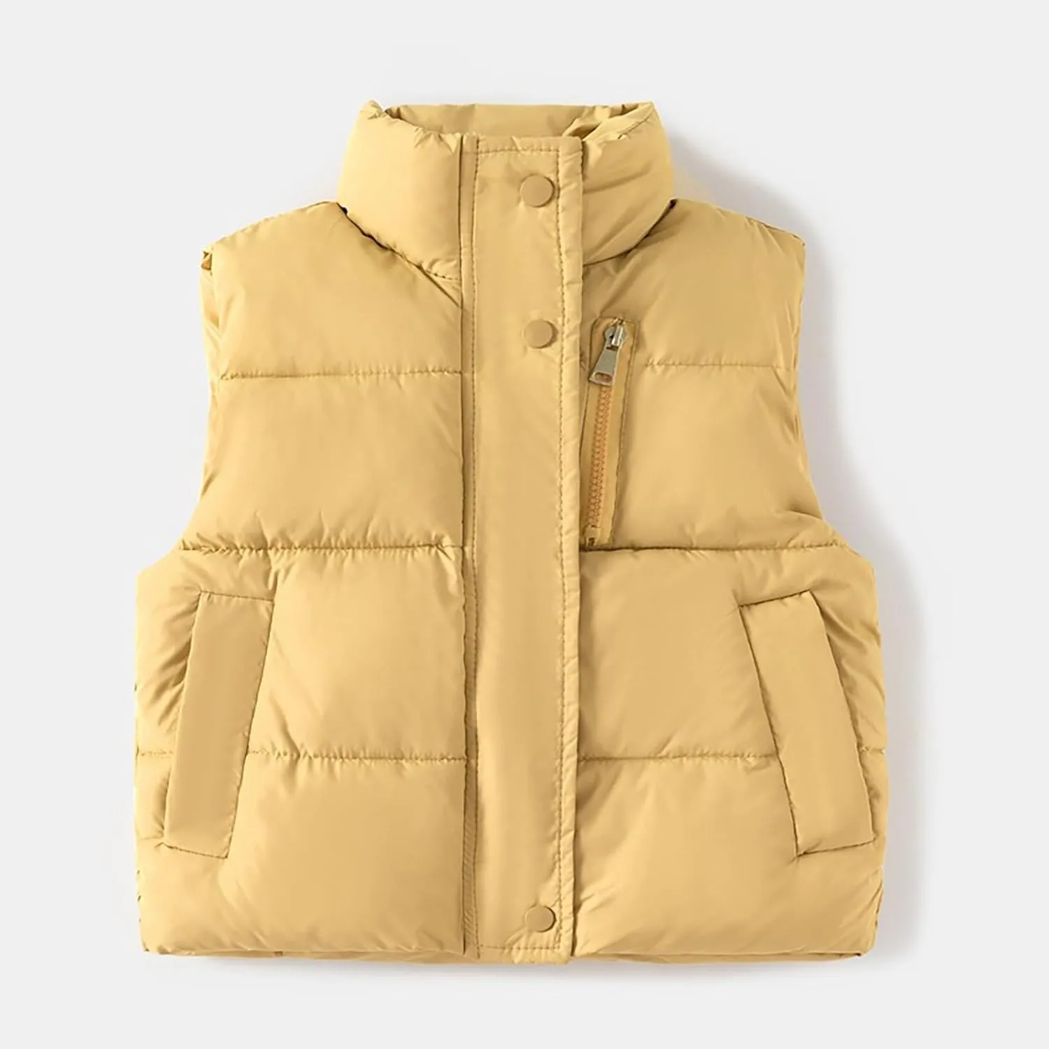 Baby Boy Girl Puffer Vest Coats Kids Sleeveless Jacket Full Zip Waistcoat Fleece Lined Light Gilet Outwear