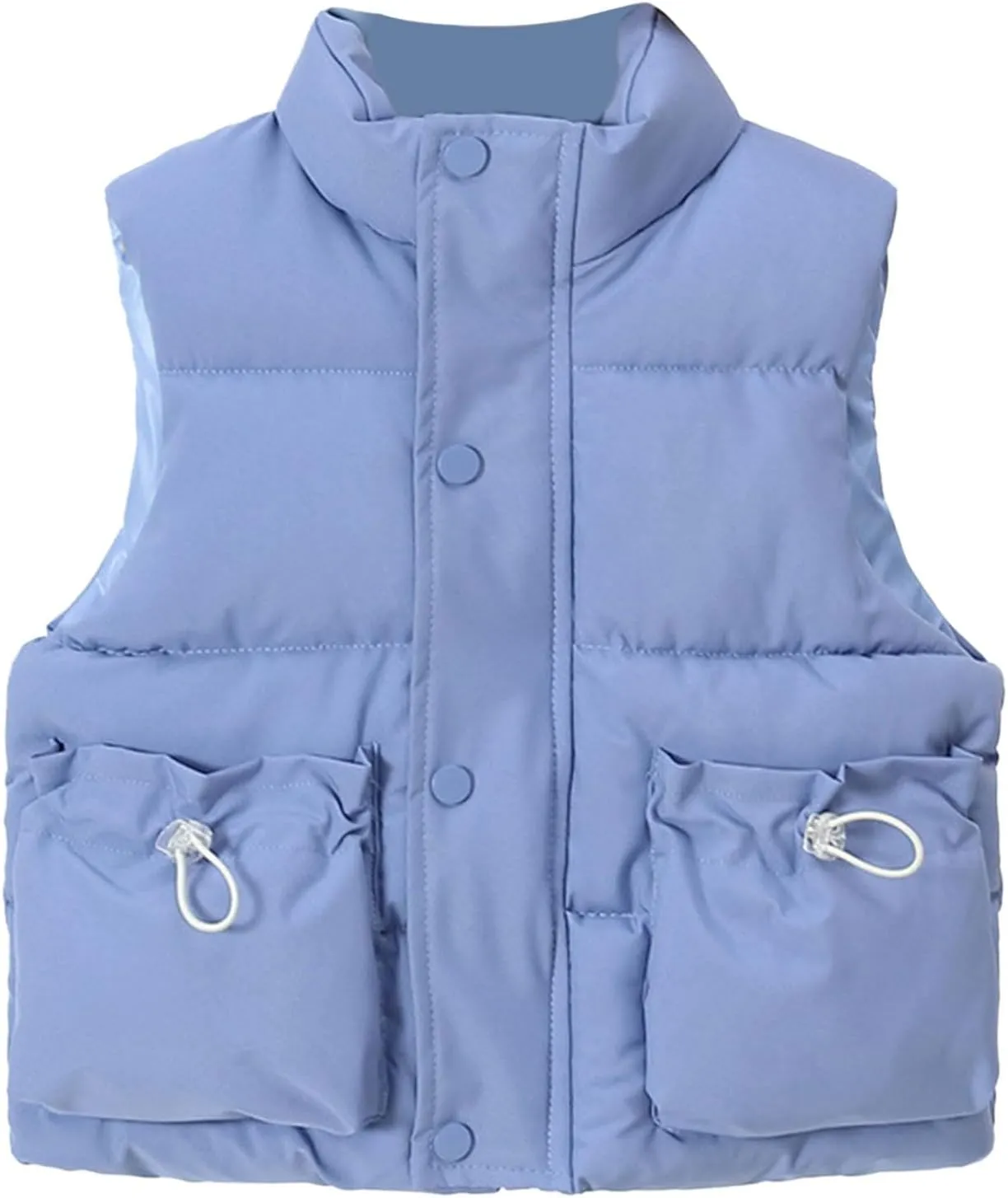 Boys and Toddler Zip Up Puffer Vest Winter Sleeveless Jacket Solid Color Outerwear Coat for Girls Warm Padded Jacket
