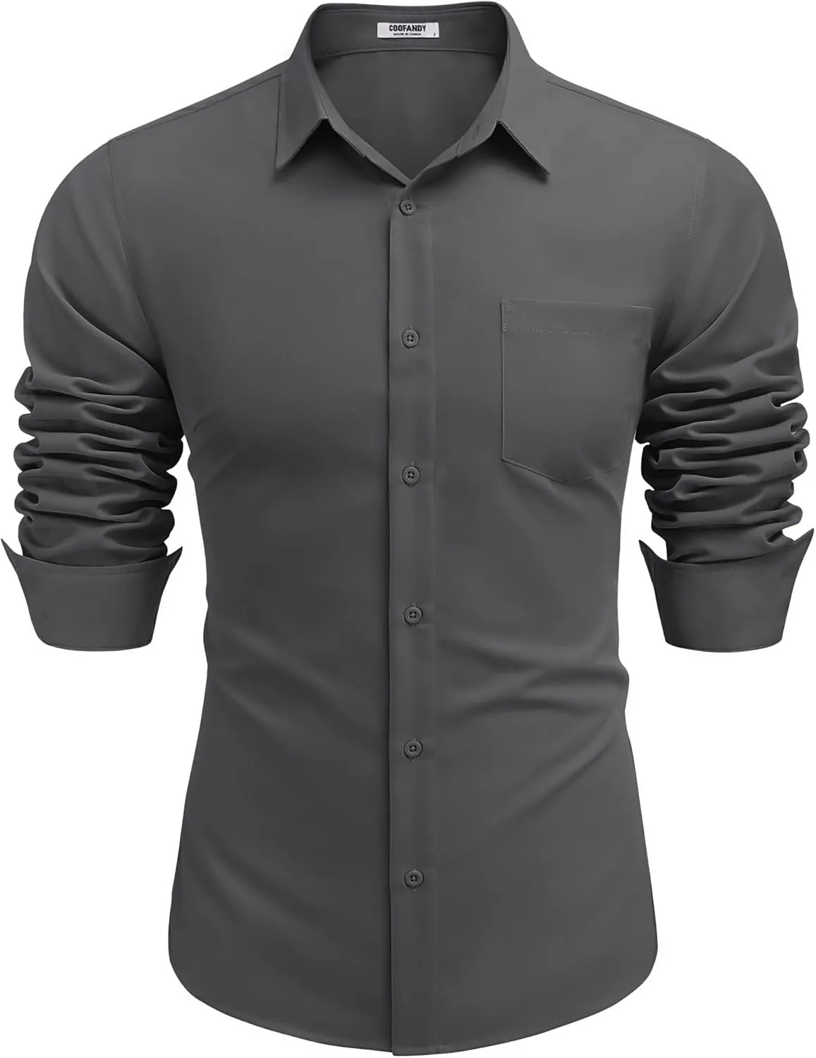 COOFANDY Mens Long Sleeve Button Down Shirts Casual Untucked Shirts for Men Dress Shirts Wedding Shirts
