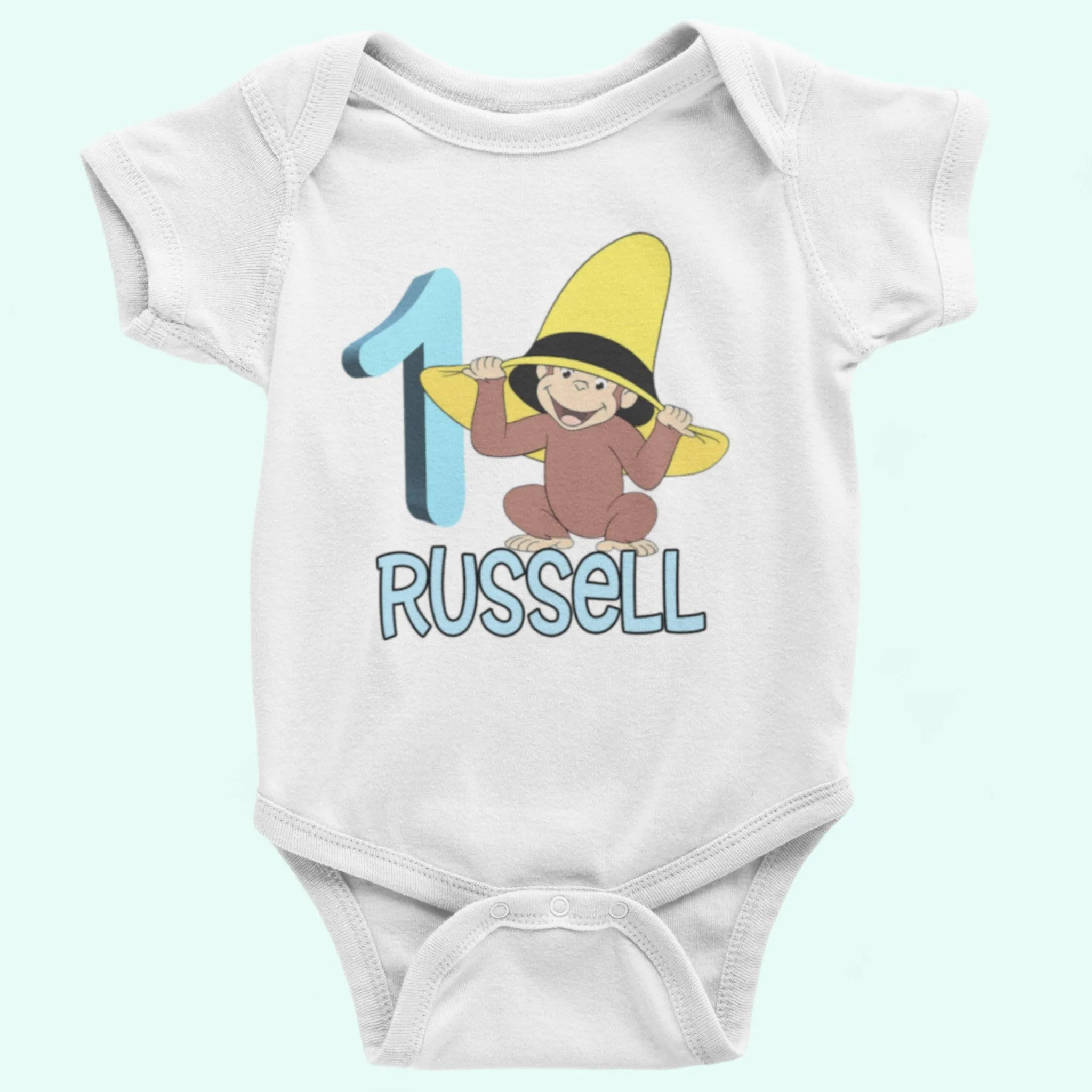 Curious George onesie  Curious George first birthday onesie