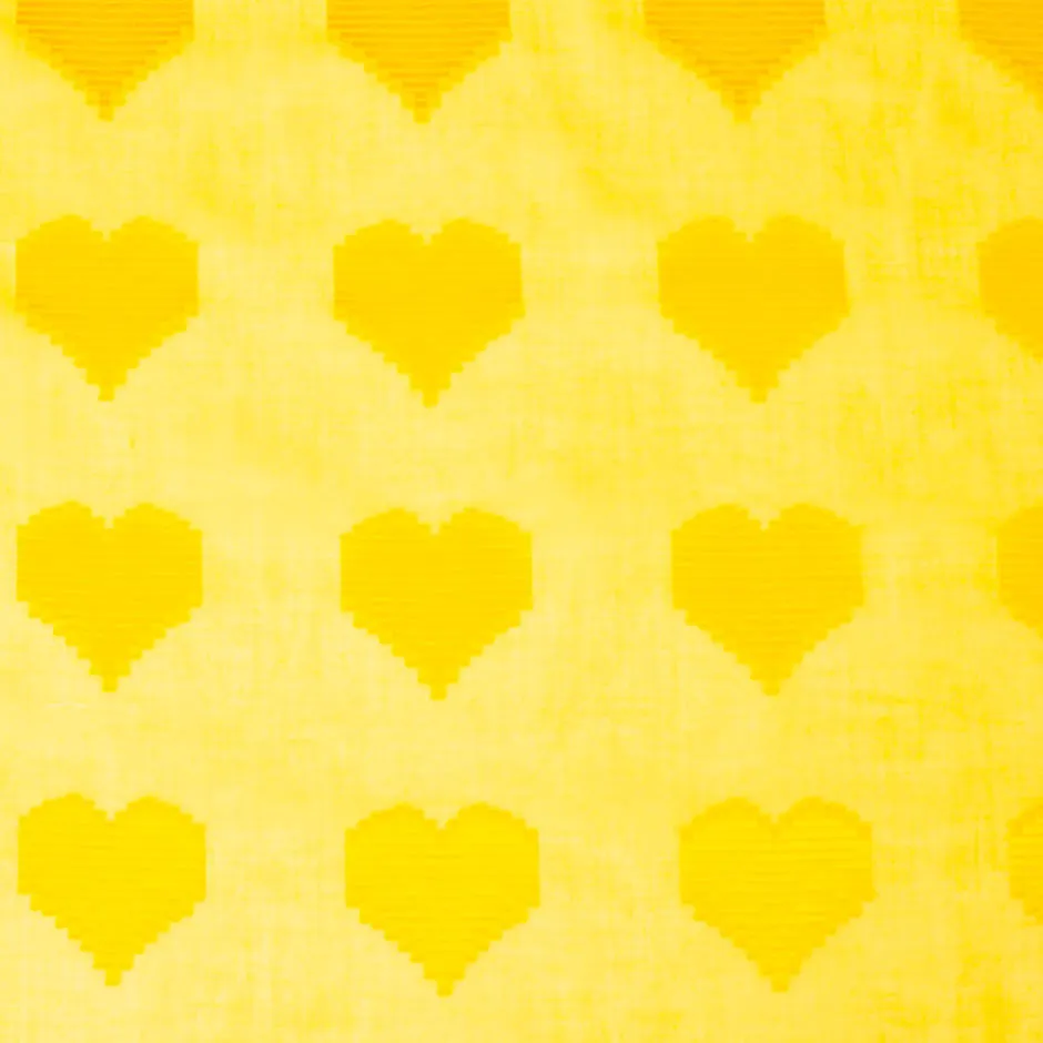 Daffodil Yellow Heart Jacquard Voile (A 3m Piece)