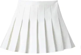 DOOVID Pleated Skirts High Waist Mini Short Skirts School Uniform Girls Tennis Skirt