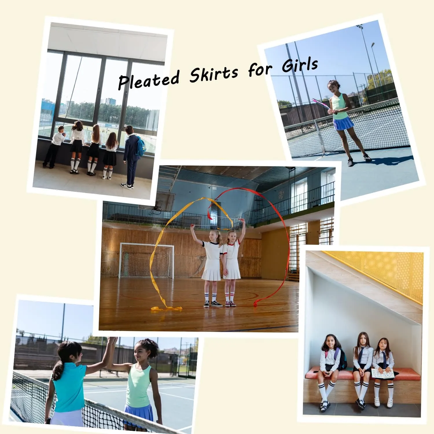 DOOVID Pleated Skirts High Waist Mini Short Skirts School Uniform Girls Tennis Skirt
