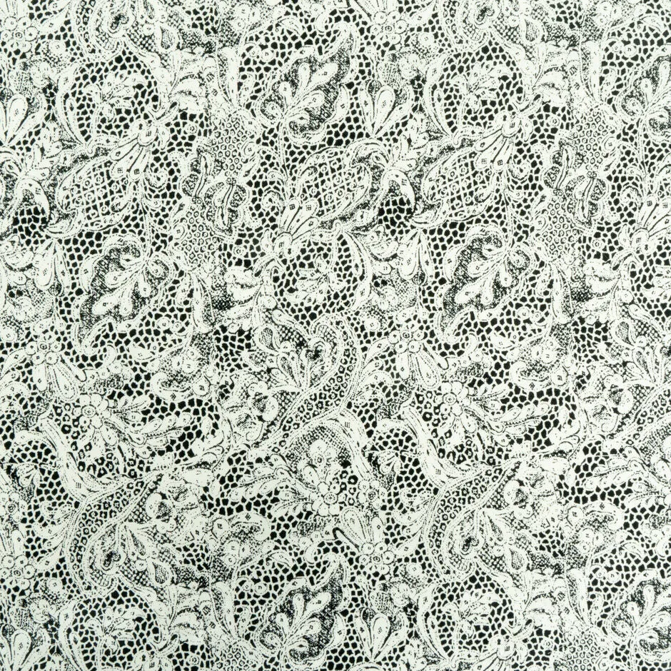 Floral & Lace Printed Silk Crêpe de Chine