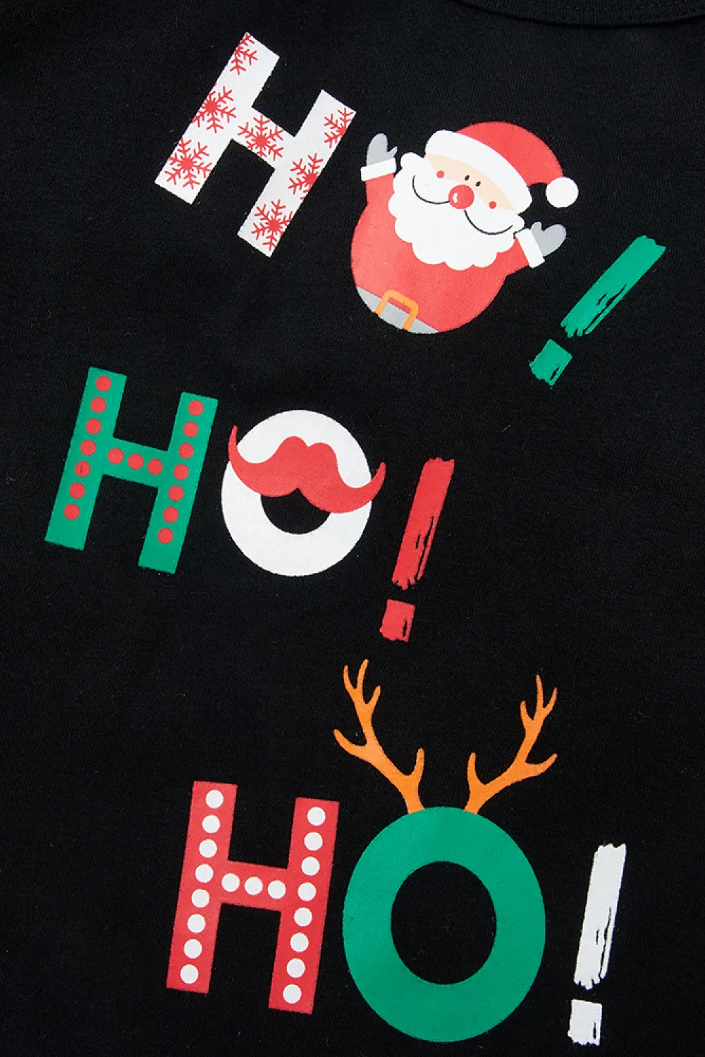 Girls Christmas Pattern Top and Pants Set
