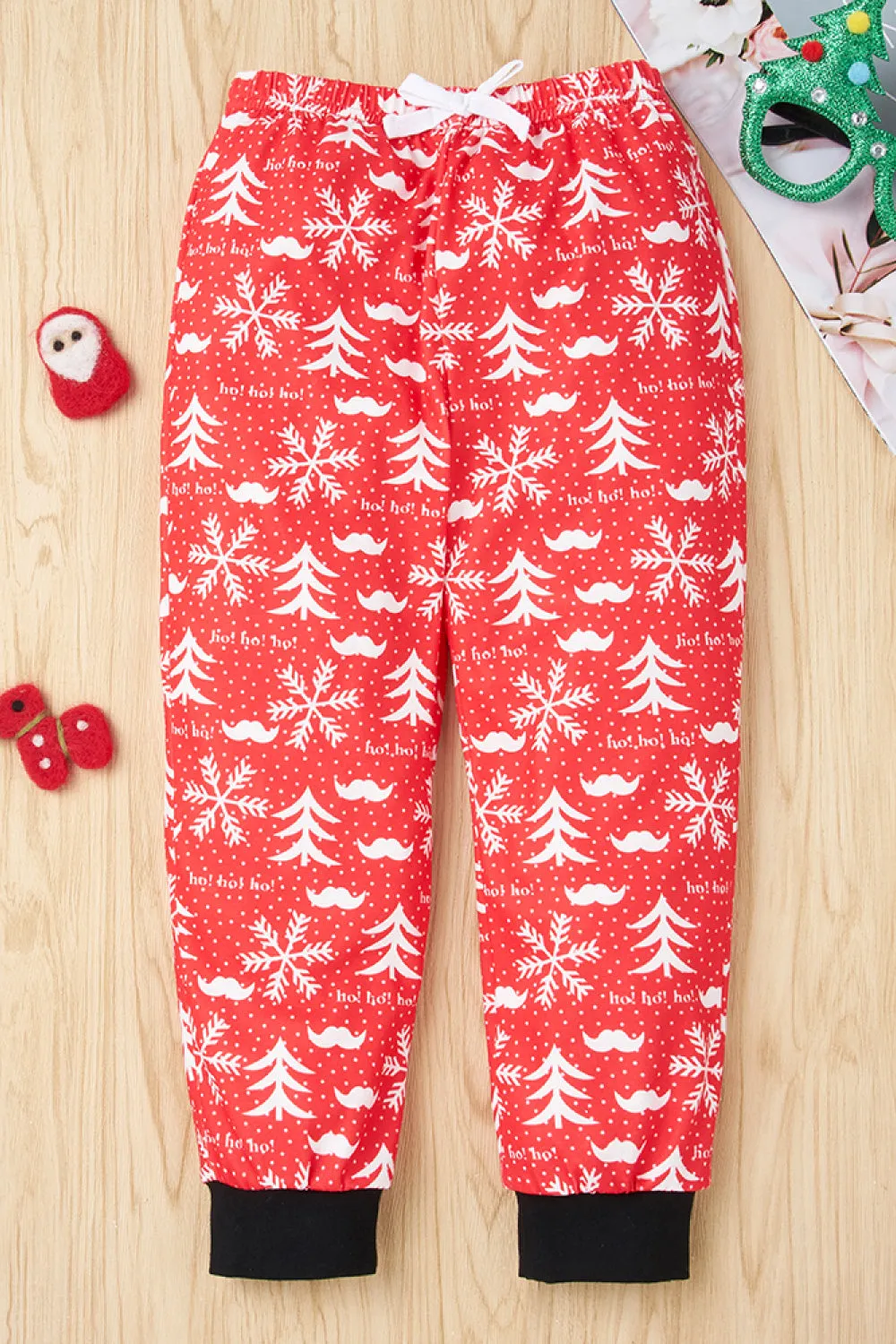 Girls Christmas Pattern Top and Pants Set