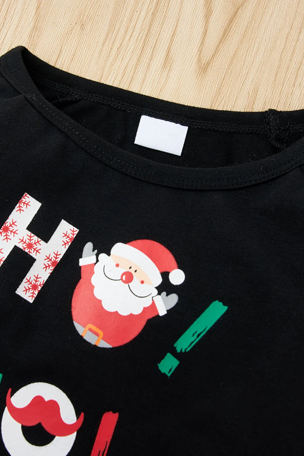 Girls Christmas Pattern Top and Pants Set