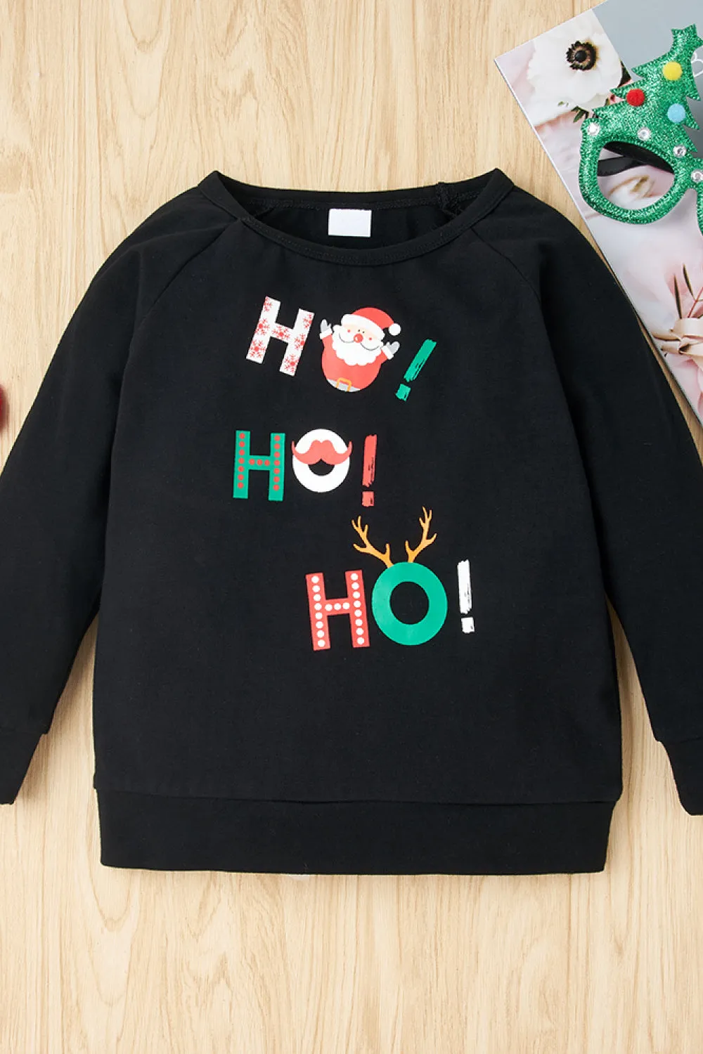 Girls Christmas Pattern Top and Pants Set