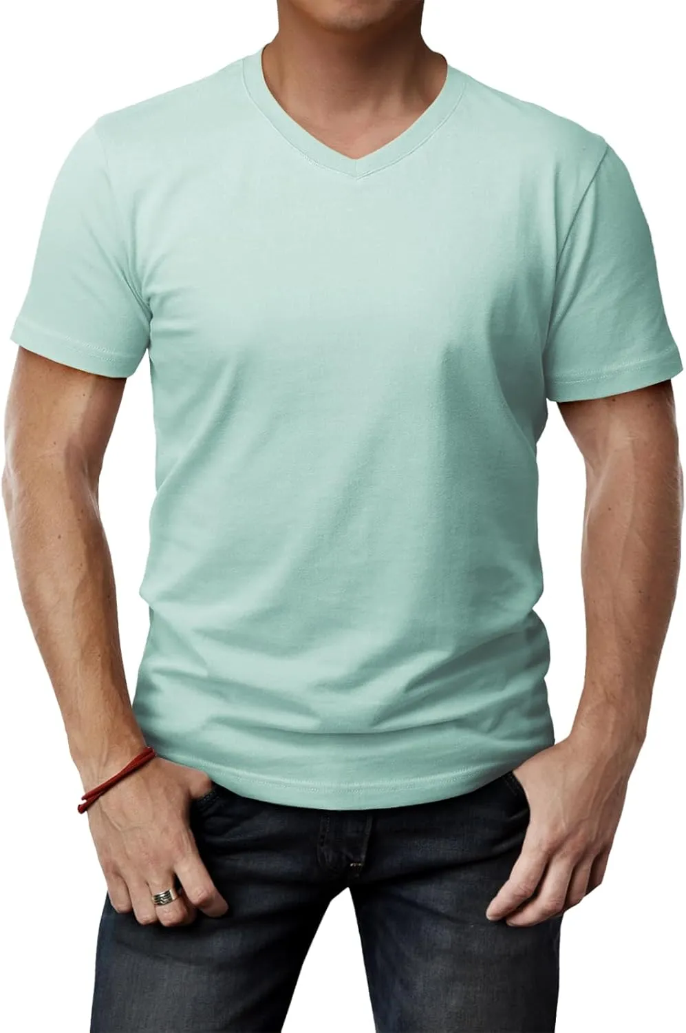 H2H Mens Casual Slim Fit Short Sleeve T-Shirts Soft Lightweight V-Neck/Crew-Neck Size XS to 3XL