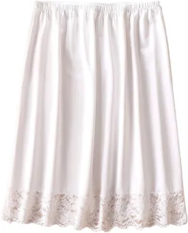 HGps8w Half Slips for Women Underskirt Short Lace Trim Knee Length Solid Color Half Slip