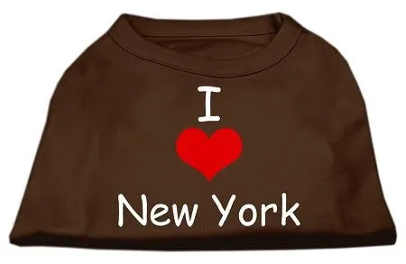 I Love New York Screen Print Shirts Brown XXL (18)