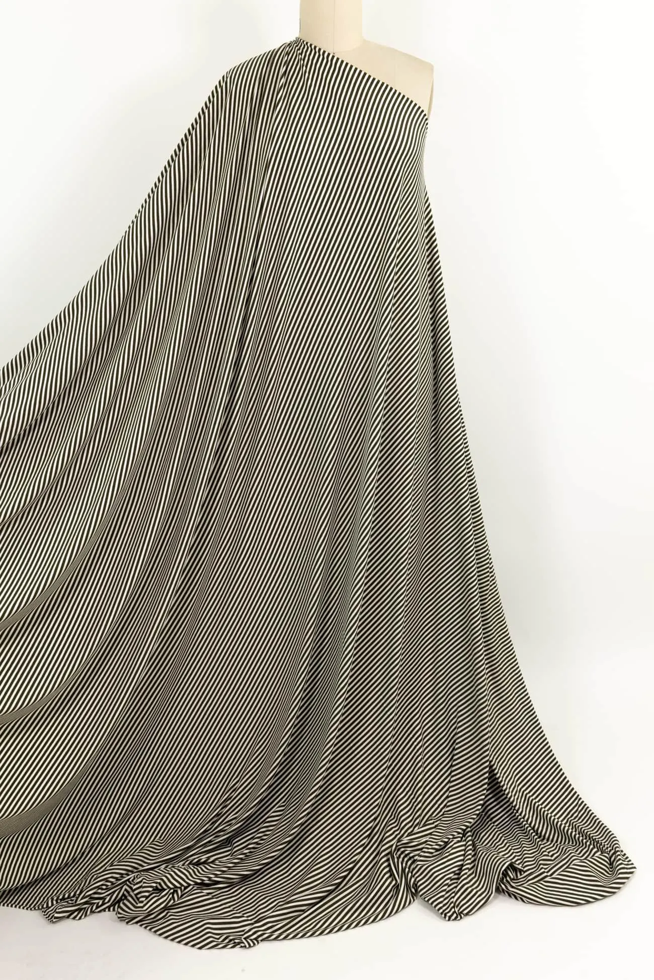 Ivory And Olive Stripes USA Knit