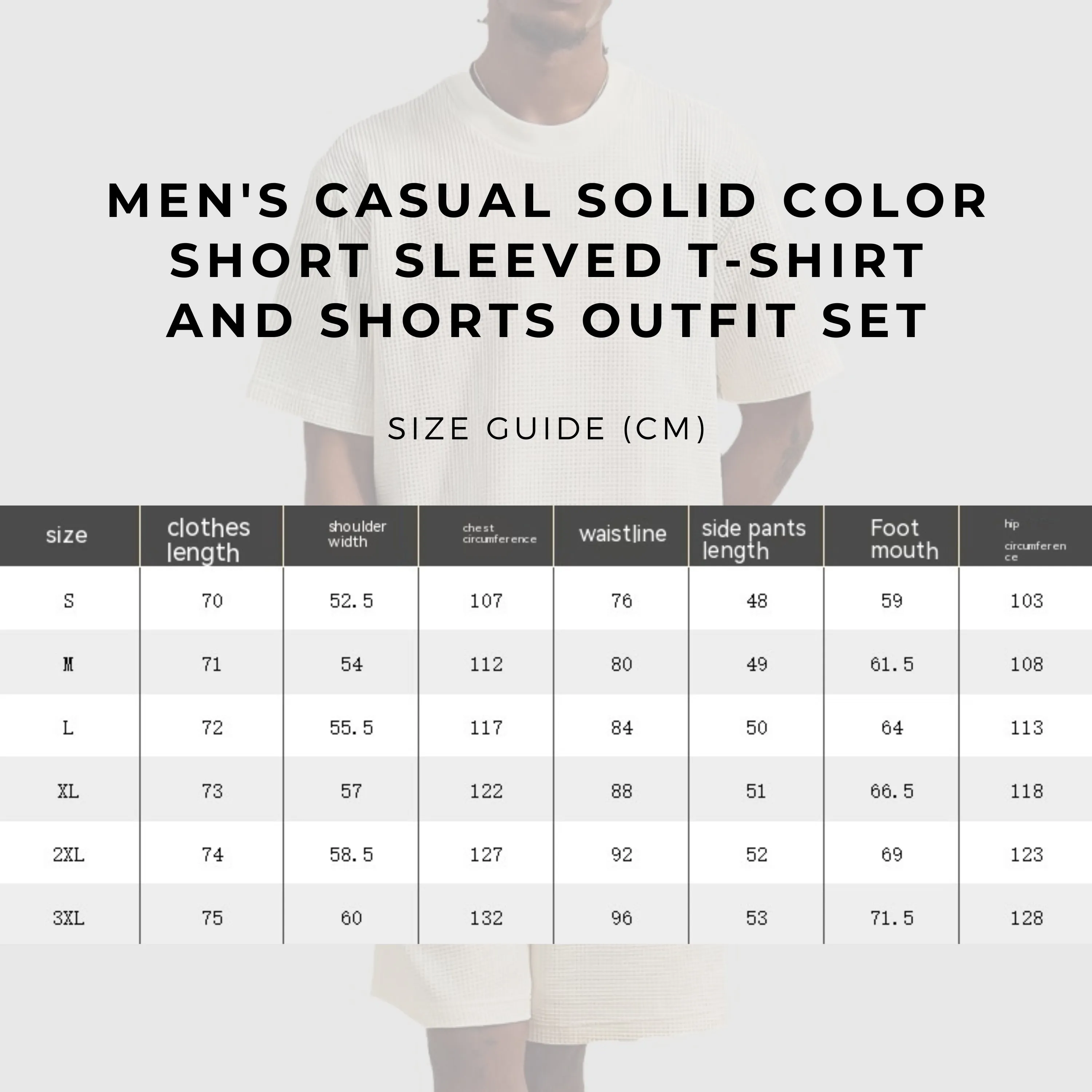Men's Casual Solid Color Short Sleeved T-Shirt and Shorts Outfit Set