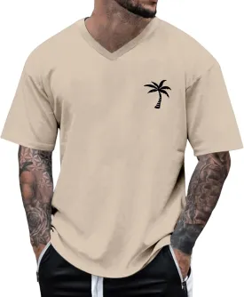 Mens Loose Fit Graphic Shirts Short Sleeve Heavyweight Cotton Printed T-Shirts Casual Retro Streetwear Tshirts Tops