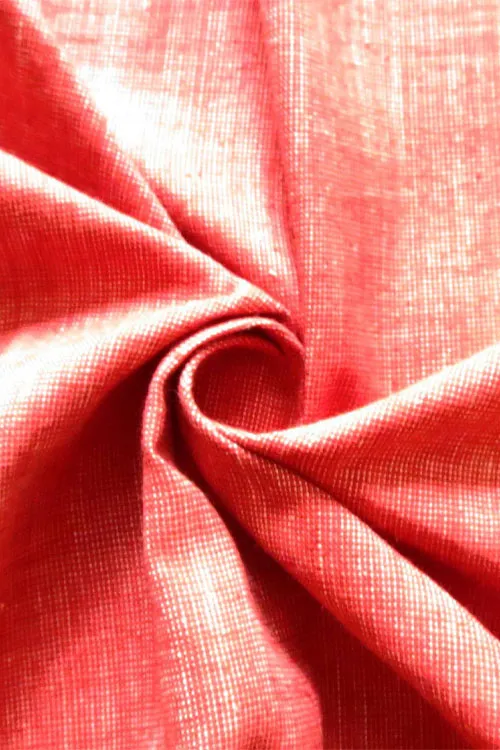 Moralfibre Fabric Is 100% Cotton Organic Handspun Handwoven, Red Natural  Yarn Dyed Fabric