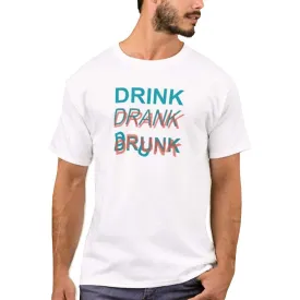 Nutcase Designer Round Neck Men's T-Shirt Wrinkle-Free Poly Cotton Tees - Drink Drank Drunk