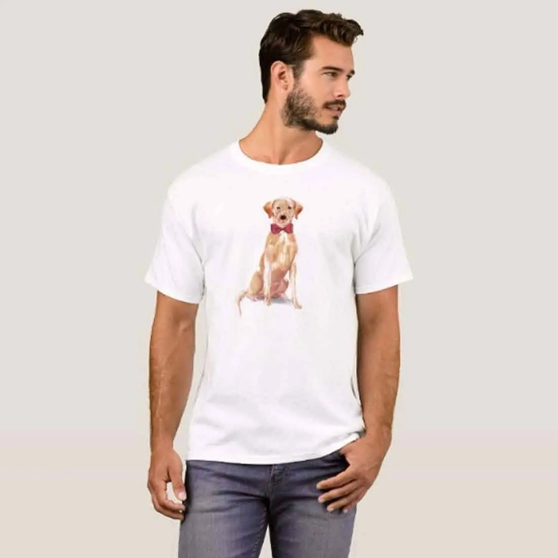 Nutcase Designer Round Neck Men's T-Shirt Wrinkle-Free Poly Cotton Tees - Loving Lab