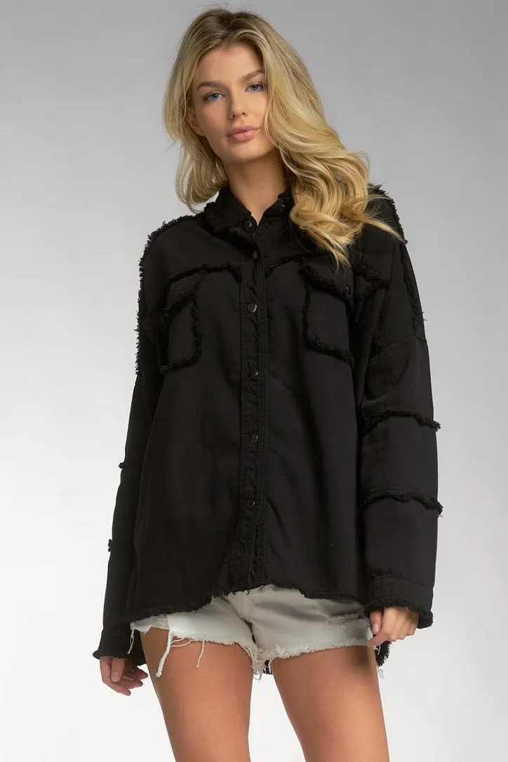 Reggie Rock & Roll Black Shacket| FINAL SALE
