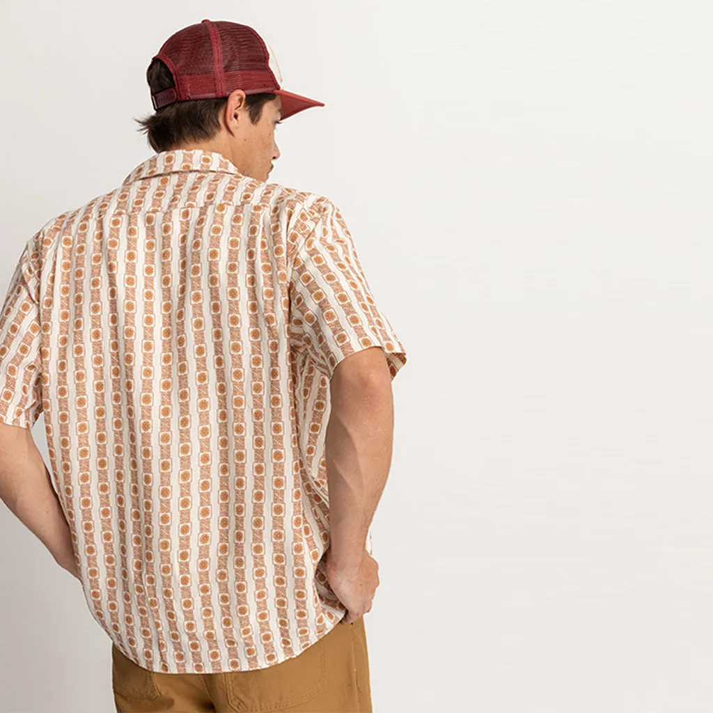 Rhythm Mens Tile Stripe S/S T-Shirt - Natural
