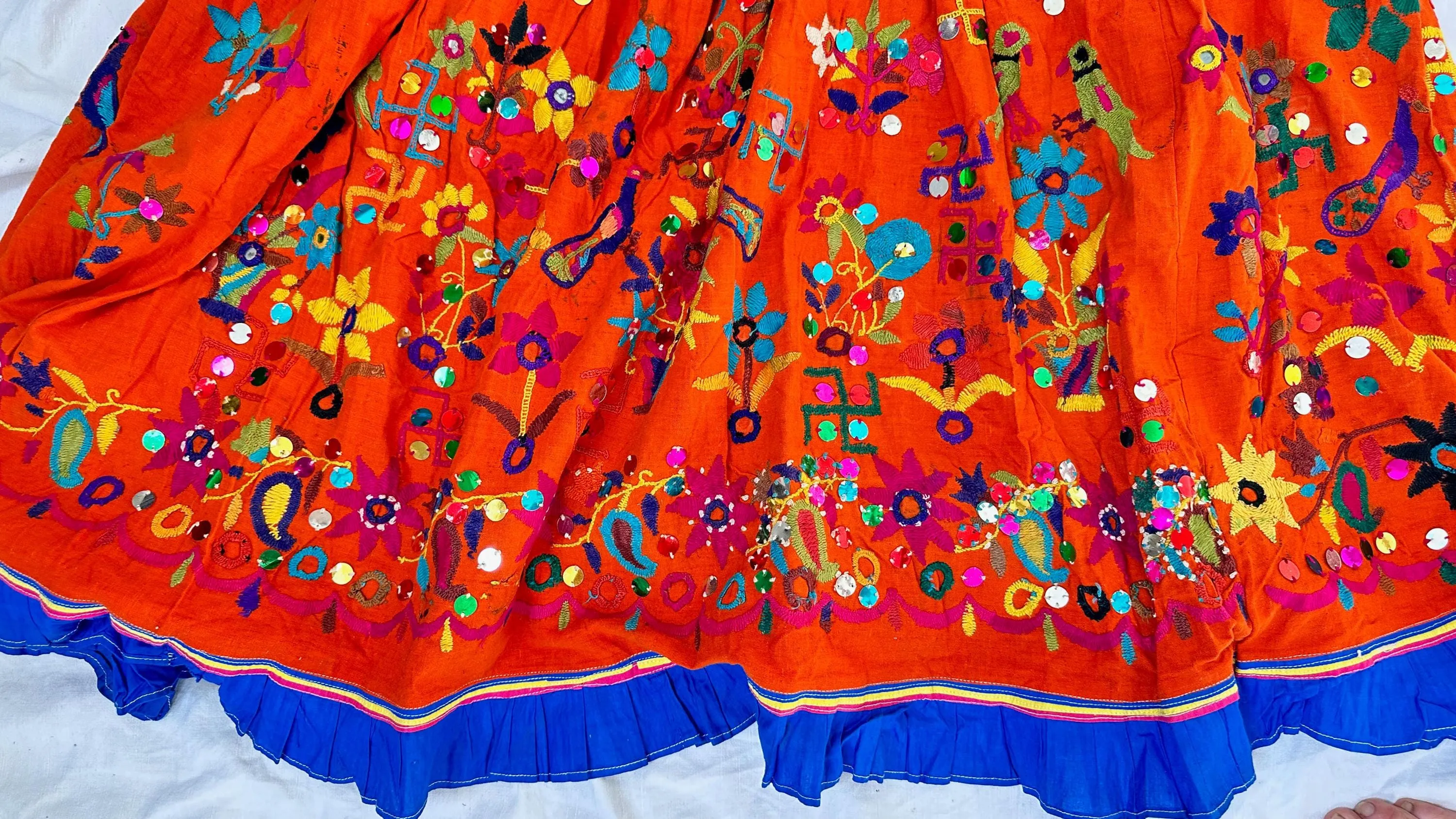 Vintage Banni Embroidered Drawstring Skirt. 0560