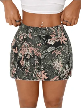 WDIRARA Women's Y2K Low Waist Denim Mini Skirts Bodycon Cargo Skirts with Flap Pockets